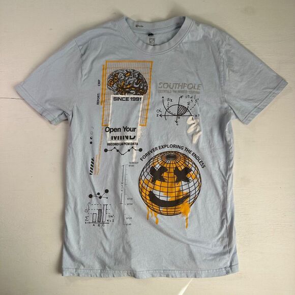 South Pole‎ light blue graphic print tee mens size medium tshirt - Picture 1 of 5